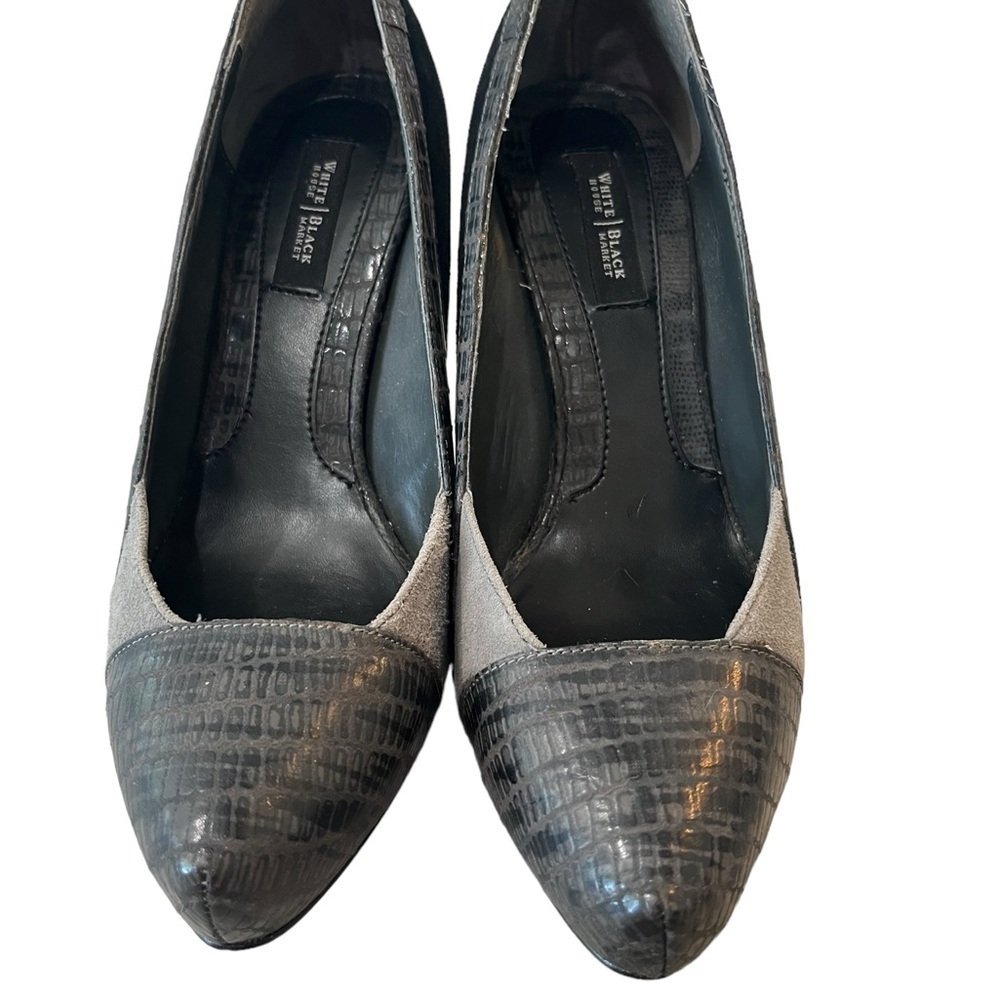 WHBM ‘Nora’ Black/Gray Color Block Heels, Size 7M